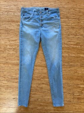 AG Adriano Goldschmied Light Blue High-Rise Skinny Jeans